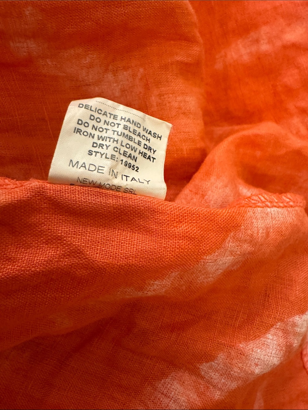 Bellambra Italian Linen Sundress with Shoulder Ties Pink Peach Sz L New - Picture 6 of 7